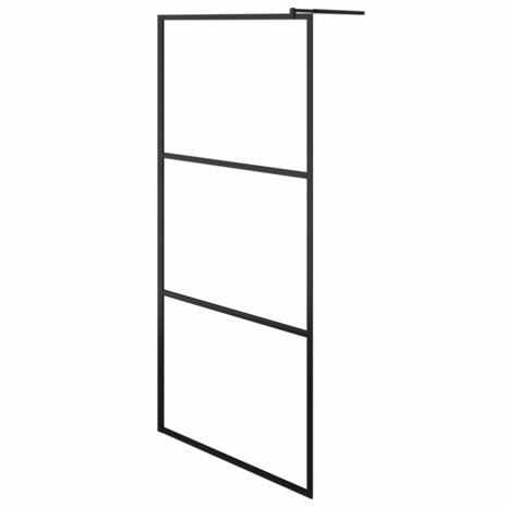 Inloopdouchewand transparant 100x195 cm ESG-glas zwart 2