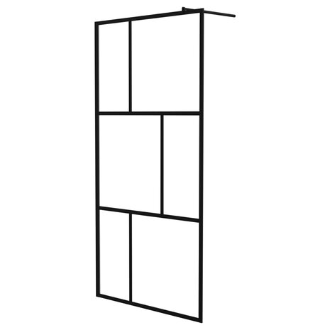 Inloopdouchewand 100x195 cm gehard glas zwart 2