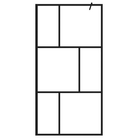 Inloopdouchewand 100x195 cm gehard glas zwart 3