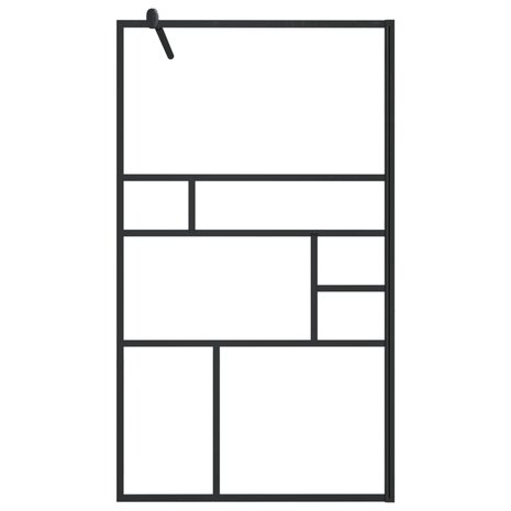 Inloopdouchewand 90x195 cm ESG-glas transparant en zwart 3