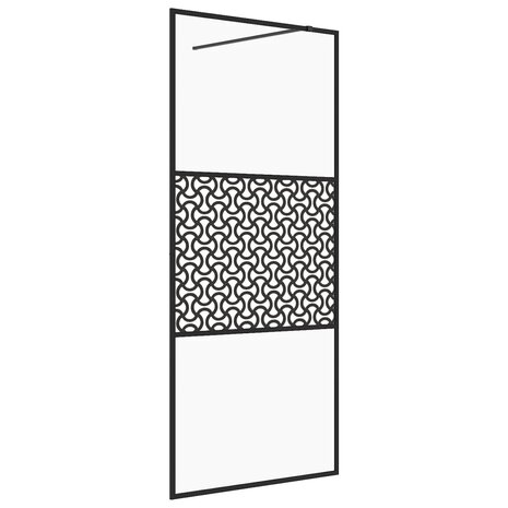 Inloopdouchewand 80x195 cm ESG-glas transparant en zwart 2