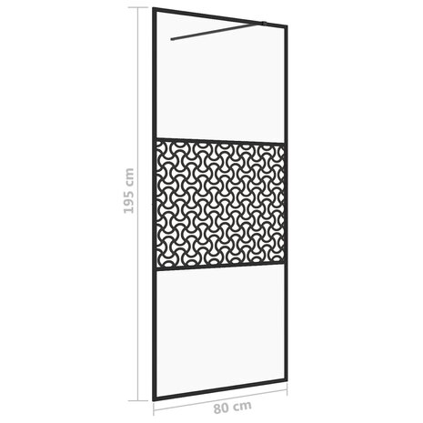 Inloopdouchewand 80x195 cm ESG-glas transparant en zwart 5