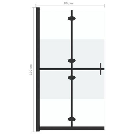 Inloopdouchewand inklapbaar 80x190 cm ESG-glas halfmat 7