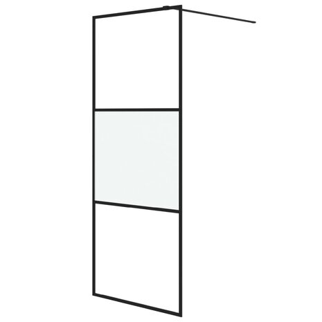 Inloopdouchewand 80x195 cm halfmat ESG-glas zwart 2