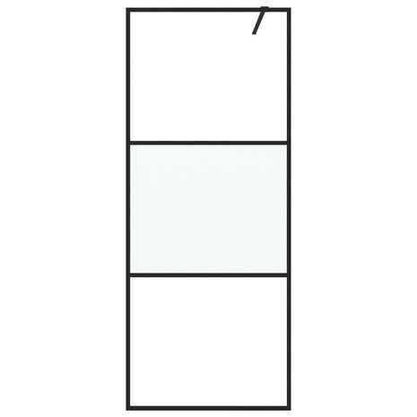 Inloopdouchewand 80x195 cm halfmat ESG-glas zwart 3