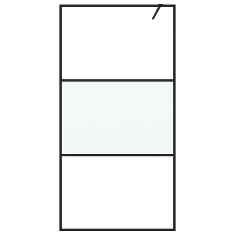 Inloopdouchewand 100x195 cm halfmat ESG-glas zwart 3