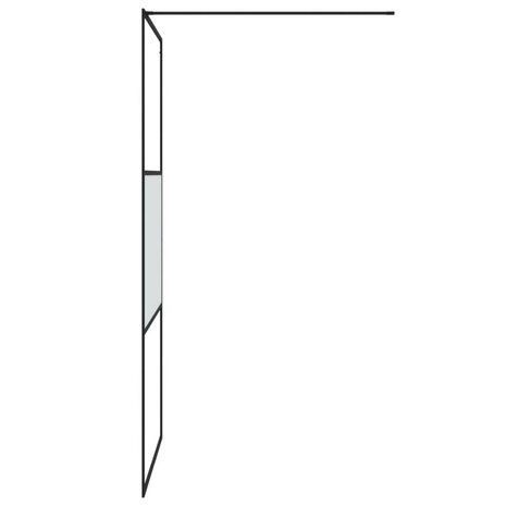Inloopdouchewand 100x195 cm halfmat ESG-glas zwart 4