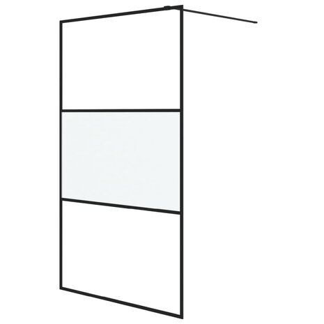 Inloopdouchewand 115x195 cm halfmat ESG-glas zwart 2
