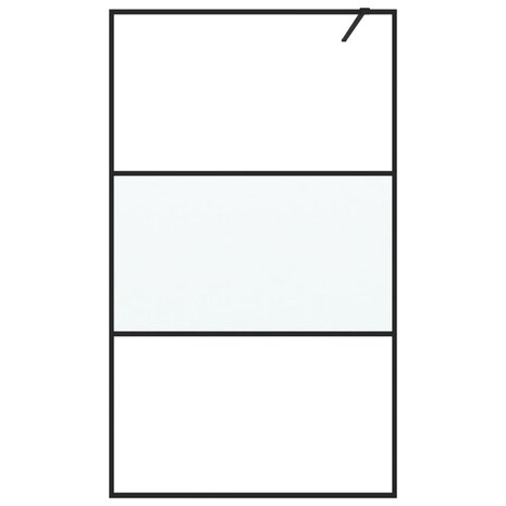 Inloopdouchewand 115x195 cm halfmat ESG-glas zwart 3