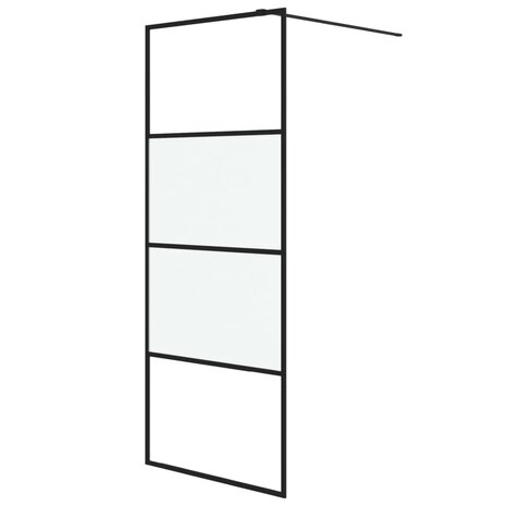 Inloopdouchewand 80x195 cm halfmat ESG-glas zwart 2