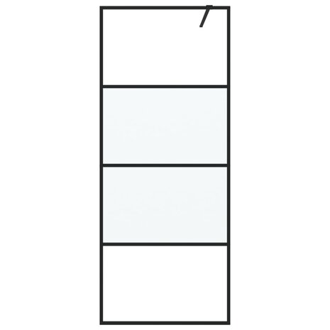 Inloopdouchewand 80x195 cm halfmat ESG-glas zwart 3