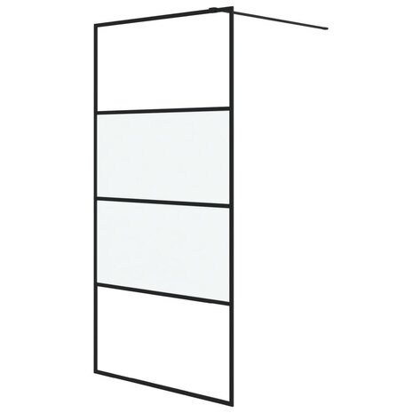 Inloopdouchewand 100x195 cm halfmat ESG-glas zwart 2