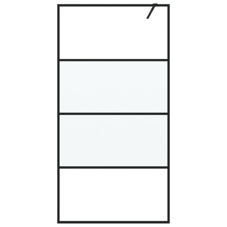 Inloopdouchewand 100x195 cm halfmat ESG-glas zwart 3