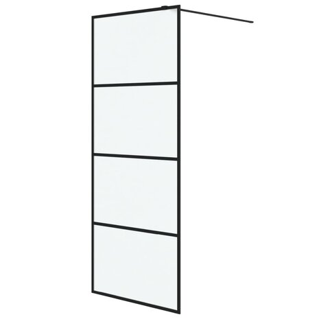 Inloopdouchewand 80x195 cm mat ESG-glas zwart 2