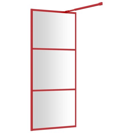 Inloopdouchewand transparant 80x195 cm ESG-glas rood 5