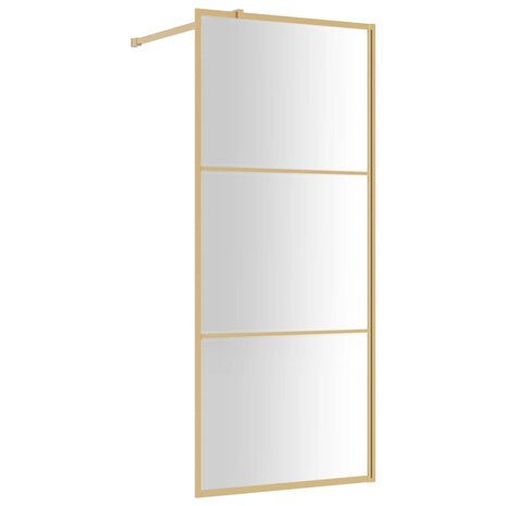 Inloopdouchewand transparant 90x195 cm ESG-glas goudkleurig 2