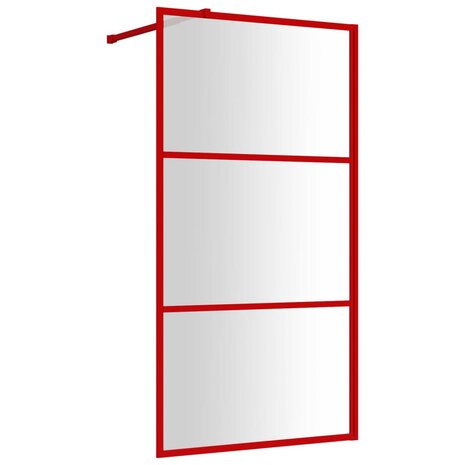 Inloopdouchewand transparant 100x195 cm ESG-glas rood 2