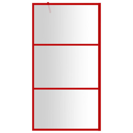 Inloopdouchewand transparant 100x195 cm ESG-glas rood 3