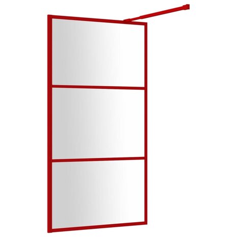 Inloopdouchewand transparant 100x195 cm ESG-glas rood 5