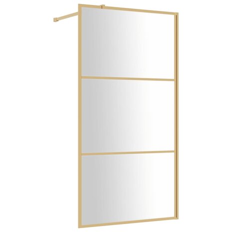 Inloopdouchewand transparant 100x195 cm ESG-glas goudkleurig 2
