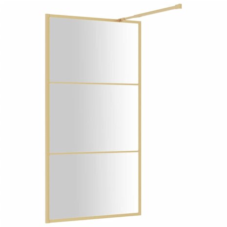 Inloopdouchewand transparant 100x195 cm ESG-glas goudkleurig 5