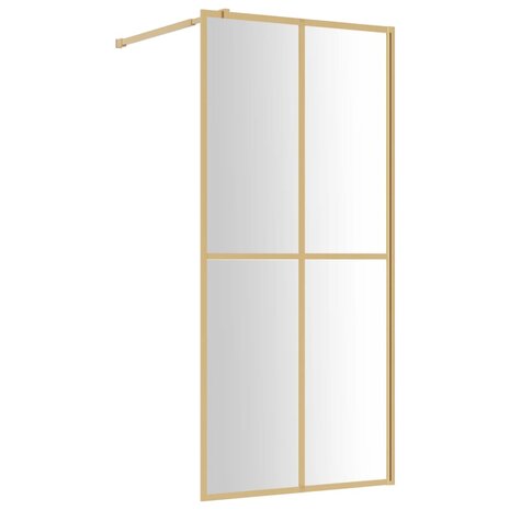 Inloopdouchewand transparant 80x195 cm ESG-glas goudkleurig 2