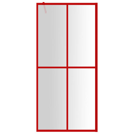 Inloopdouchewand transparant 100x195 cm ESG-glas rood 3