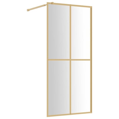 Inloopdouchewand transparant 100x195 cm ESG-glas goudkleurig 2