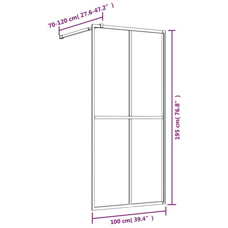 Inloopdouchewand transparant 100x195 cm ESG-glas goudkleurig 7