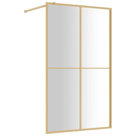 Inloopdouchewand transparant 118x195 cm ESG-glas goudkleurig 2