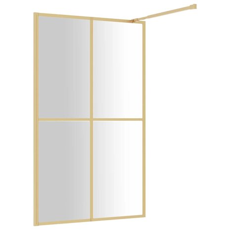 Inloopdouchewand transparant 118x195 cm ESG-glas goudkleurig 5