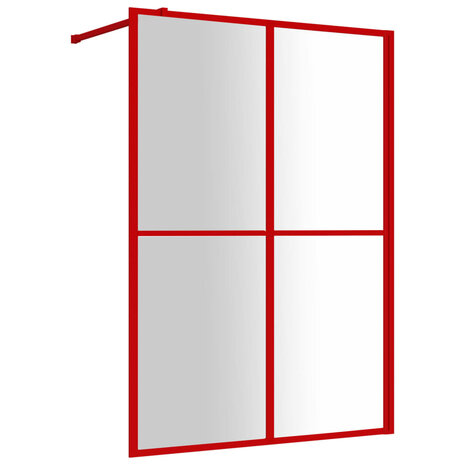 Inloopdouchewand transparant 140x195 cm ESG-glas rood 2