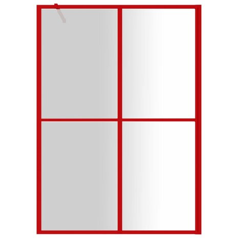 Inloopdouchewand transparant 140x195 cm ESG-glas rood 3