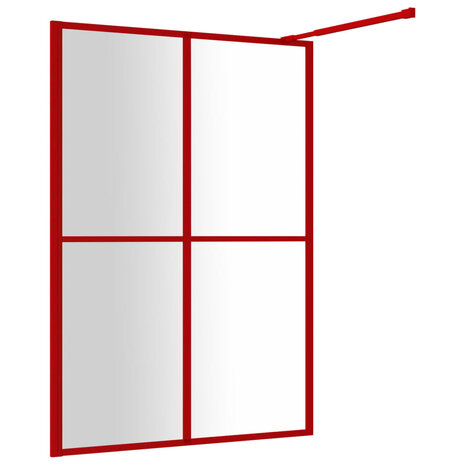 Inloopdouchewand transparant 140x195 cm ESG-glas rood 5