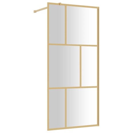 Inloopdouchewand transparant 90x195 cm ESG-glas goudkleurig 2