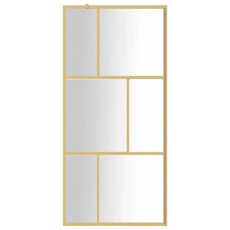 Inloopdouchewand transparant 90x195 cm ESG-glas goudkleurig 3