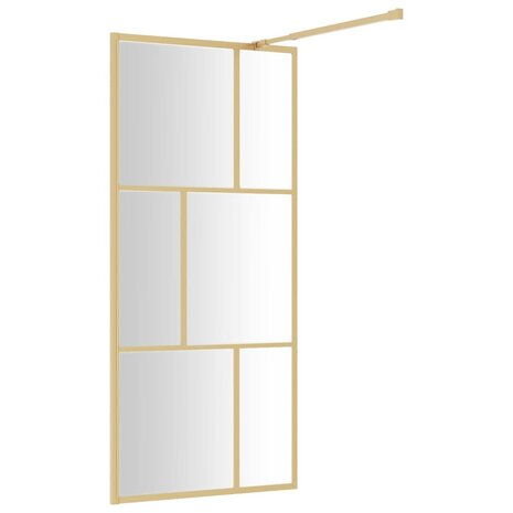 Inloopdouchewand transparant 90x195 cm ESG-glas goudkleurig 5