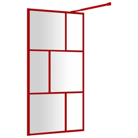 Inloopdouchewand transparant 100x195 cm ESG-glas rood 5