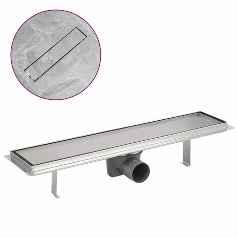 Doucheputje rechthoekig 530x140mm roestvrij staal 2