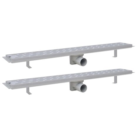 Doucheafvoer 2 st rechthoekig lijn 830x140 mm roestvrij staal 2