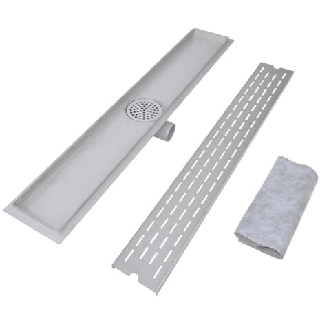 Doucheafvoer 2 st rechthoekig lijn 830x140 mm roestvrij staal 4