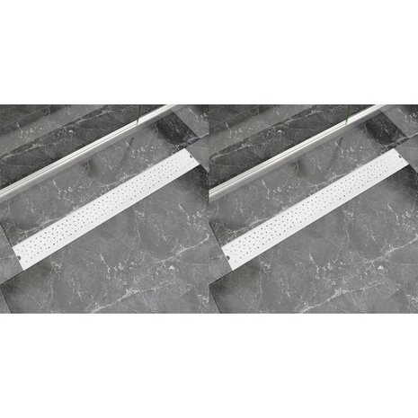 Doucheafvoer 2 st rechthoekig bubbel 930x140 mm roestvrij staal 1