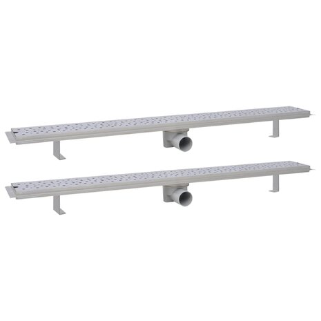 Doucheafvoer 2 st rechthoekig bubbel 1030x140mm roestvrij staal 2