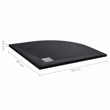 Douchebak 90x90 cm SMC zwart 7