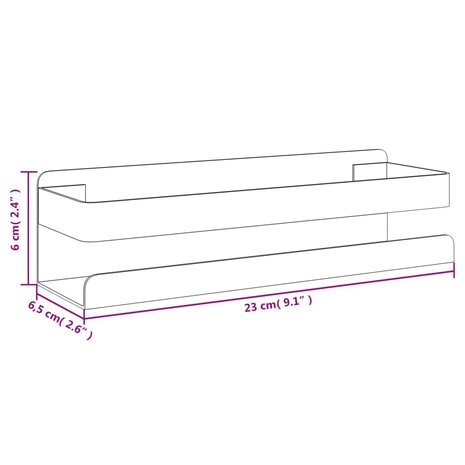 Doucherekje 23x6,5x6 cm geborsteld 304 roestvrij staal 8