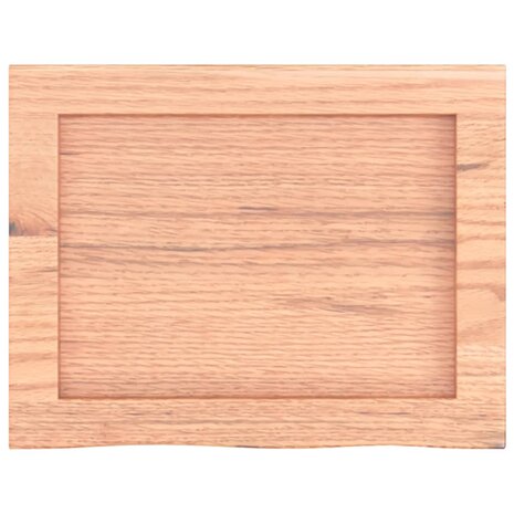 Wastafelblad 40x30x(2-6) cm behandeld massief hout lichtbruin 4