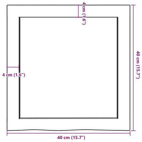 Wastafelblad 40x40x(2-4) cm behandeld massief hout lichtbruin 9