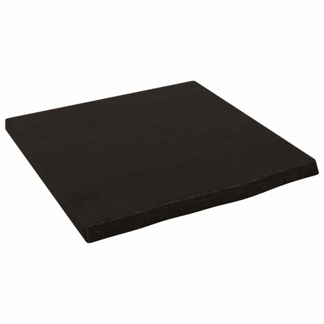 Wastafelblad 40x40x(2-4) cm behandeld massief hout donkerbruin 2