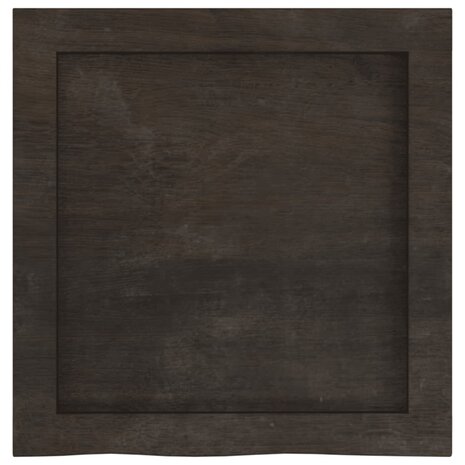 Wastafelblad 40x40x(2-4) cm behandeld massief hout donkerbruin 4