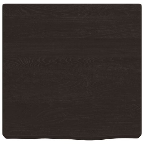 Wastafelblad 40x40x(2-6) cm behandeld massief hout donkerbruin 3